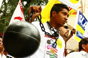 Protesta contra el trabajo esclavo en Brasil