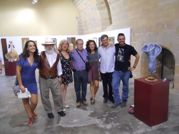 Artistas con el alcalde de Albalate