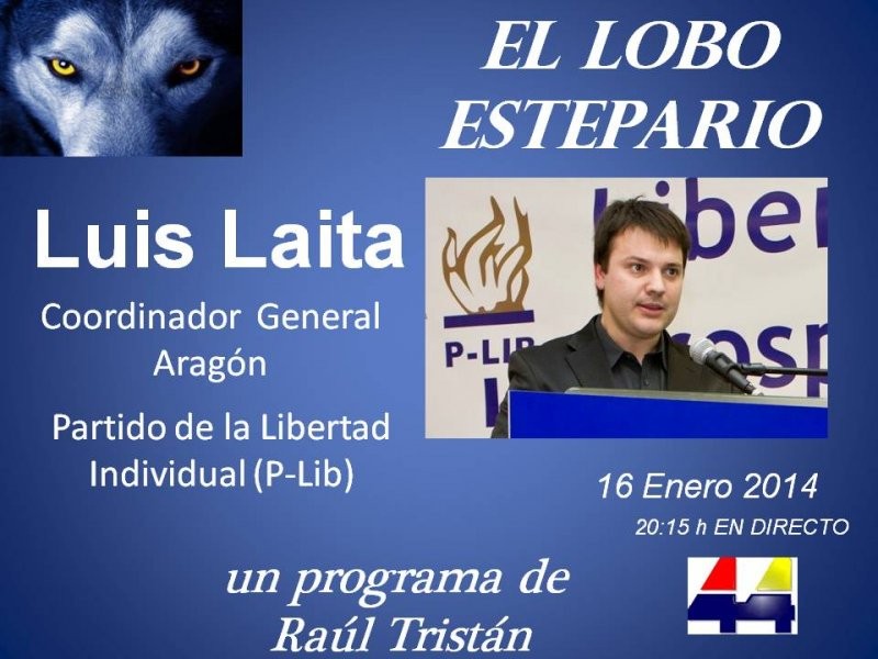 Luis Laita, Coordinador Aragón P-Lib Partido de la Libertad Individual