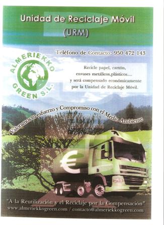 Almeriekko green URM Unidad Reciclaje Móvil